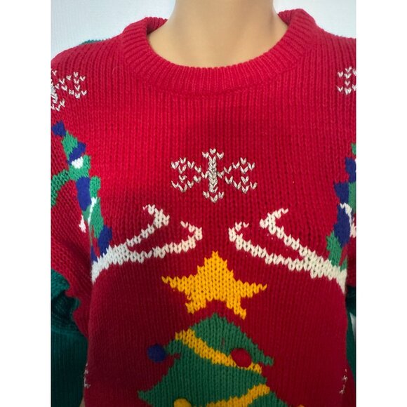 Vintage NOS Adell Barre "Ugly" Christmas Sweater Sz L - Picture 2 of 9